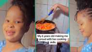 "You will enjoy it": Little girl prepares delicious food in kitchen, her mum watches with admiration
