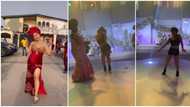 Beautiful Korean lady in heels steals show at Nigerian wedding with sweet dance moves, video stuns many
