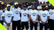 Jay Jay Okocha, Emmanuel Adebayor, Samuel Eto'o arrive in Congo, meet President Nguesso