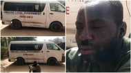 Does he own a mortuary? Reactions as police arrest 40-year-old 'patient' for allegedly stealing ambulance, photos emerge