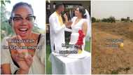 Lady returns from USA, buys plot of land and gets married, video of her story goes viral on TikTok