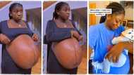 "I thought you will give birth to twins": Pregnant woman with big bump welcomes baby, video goes viral