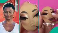 "It's so fine": Lady trends as she turns egg into human lookalike with make-up, result melts hearts