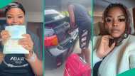 Lady's UK visa gets approved, she shows off her international passport, packs many bags