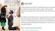 Lady parts ways with her man for refusing to repeat his marriage proposal in public