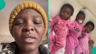 "Holy ghost help me": Mum of triplets cries out, says she can't handle noise of babies alone