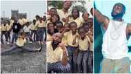 Davido rocks uniform with kids as they dance to Feel in video: "A memory they will never forget"