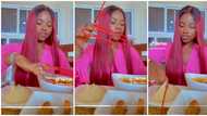 "This one mad o": Nigerian lady with very long nails struggles to eat eba, funny video stirs massive reactions