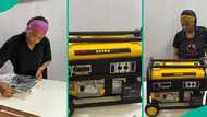 Lady shows off baking process of cake that looks like fuel powered generator, people praise her