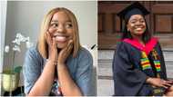 Young lady Vee K celebrates landing her dream job in London as global university outreach manager, many react