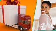 Nigerian bride gets truckload of gifts on her wedding day, happily inspects them