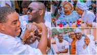 Official photos show more fun moments from Yomi Fabiyi son's naming ceremony, Tope Alabi kneels for Iya Ereko