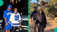 Veekee James, husband take walk with giant lions, share pictures, video amid pregnancy speculations