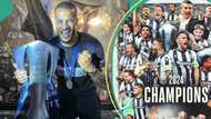 "Champions": Eagles captain Williams Troost-Ekong celebrates as he wins the Greek Super League