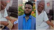 "My biggest joy as an entertainer": Sabinus reacts as old man watches his video & can't stop laughing