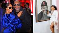 "The way she looks at him": Love-stricken Iyabo Ojo spotted striking a pose with huge artwork of lover Paulo