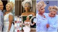 Faithia Williams, Mide Martins, others who stormed actress Biola Adebayo's wedding in white lace, stylish gele