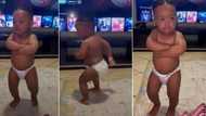 Cute little boy in pampers dances to Amapiano beat impressively, netizens hail him as video goes viral