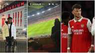 "You go watch ball, Arsenal lose": Zinoleesky blamed for club's defeat as he shares moments of him at Emirates