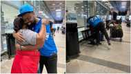 After 7 years of being apart, Nigerian man flies parents to America to see their grandkids, photos go viral