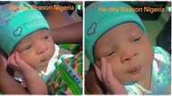 "After 1 week and 3 days in Nigerian": Baby wedges his chin in funny thinking posture, video trends