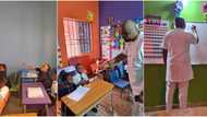 Man pretends not to know his kids as he teaches them alongside other pupils, many react to cute photos