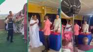 "I paid N7k for chairs": Couple hold wedding in corner of church hall, do reception in car park