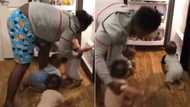 "This work is hard": Father sees his triplets crawling into fridge, battles with them in funny video