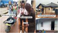Nigerian lady's story changes, mum who sells zobo & mechanic father now have a big house, video goes viral