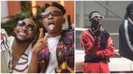 Davido's protégée Mayorkun congratulates Wizkid, Burna Boy on Grammy win, fans roast him for taking long