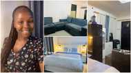 Lady arranges house to look like VIP hotel room, divides space into parlour, kitchen with gas cooker & cabinet