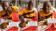 "He's a real cruise": Nigerian boy drops knife and fork after battling to eat like oyinbo, video goes viral