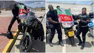 Brave Nigerian biker sets new arrival date, to spend more time in Ghana due to the yearnings of Ghanaians