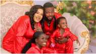 Toyin Abraham, hubby, son and stepdaughter rock matching pyjamas in heart-melting Christmas Day photo