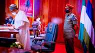 President Buhari swears in 6 new INEC commissioners, assigns portfolios