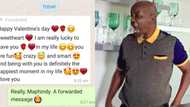 Lady's forwarded Whatsapp text to her boyfriend for Val leaks, cause huge reactions, many are amused