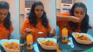 "The girl is good": Lady who behaves like AI robot eats amala and ewedu with excellent robotic moves