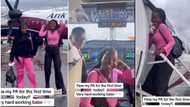 Nigerian lady flies her PA on a plane for the first time, her reaction trends
