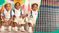 Nigerian mother shows off hundreds of tins of milk her triplets consumed in one year