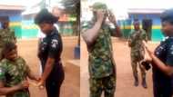 Police station becomes love garden as soldier goes on one knee to ask police woman the million dollar question