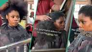 Nigerian girl cuts long hair after boyfriend complained it was causing attention from men