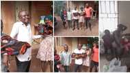 Reactions as man stuns lady who delivered twins, drives her home after paying for hospital bills, splashes cash