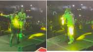 Omobetter concert: Small Doctor's jaw drops to the floor as Teni makes surprise appearance, fans go wild