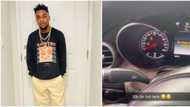 "Dashboard lit up like a Christmas tree": Netizens drag MC Oluomo's son for bragging about N30k full tank