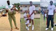 "NYSC favoured me": Shortest female corps member gets engaged to tallest 'corper' in camp, photos go viral