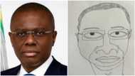 It's me you drew like this? Nigerian governor questions artist over funny looking portrait, invites him to his office to present it