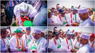 Agbada galore as Atiku, other PDP chiefs storm powerful northern state, shade Wike &co with Arewa fashion
