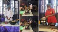 Chef Dammy has cooked for 53 hours, she's 47 hours away from reaching Hilda's record, her gas cooker on