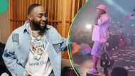 "Bouncer sef no dull": Reaction as Davido gives lady wicked side eye for packing his money on stage