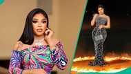 Drama Bobrisky complains of late monthly period, laments using pad during photo shoot, fans react